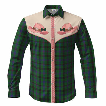 Davidson Tartan Long Sleeve Button Shirts Wee Coo Cowgirl Cute Style Men's Shirt S - Tartan Vibes Clothing