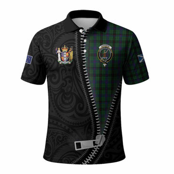 Davidson Tartan Polo Shirt New Zealand Pattern Unique Zipper Stylized