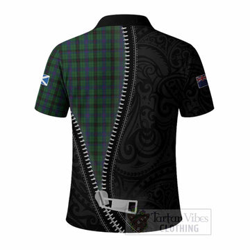 Davidson Tartan Polo Shirt New Zealand Pattern Unique Zipper Stylized