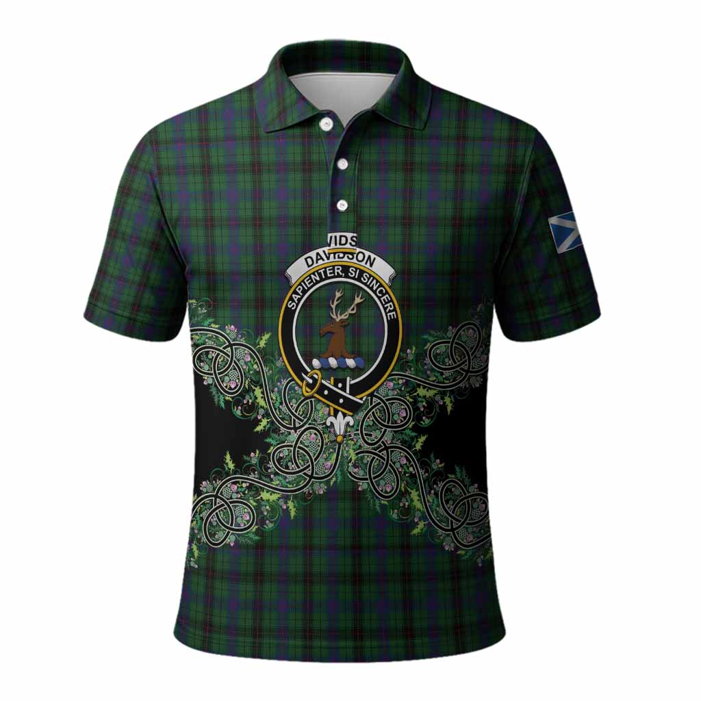 Davidson Tartan Polo Shirt Thistle Scottish Spirit