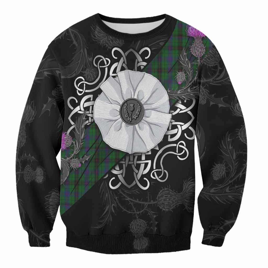 Davidson Tartan Sweatshirt Jacobite White Rose Unisex - Tartan Vibes Clothing