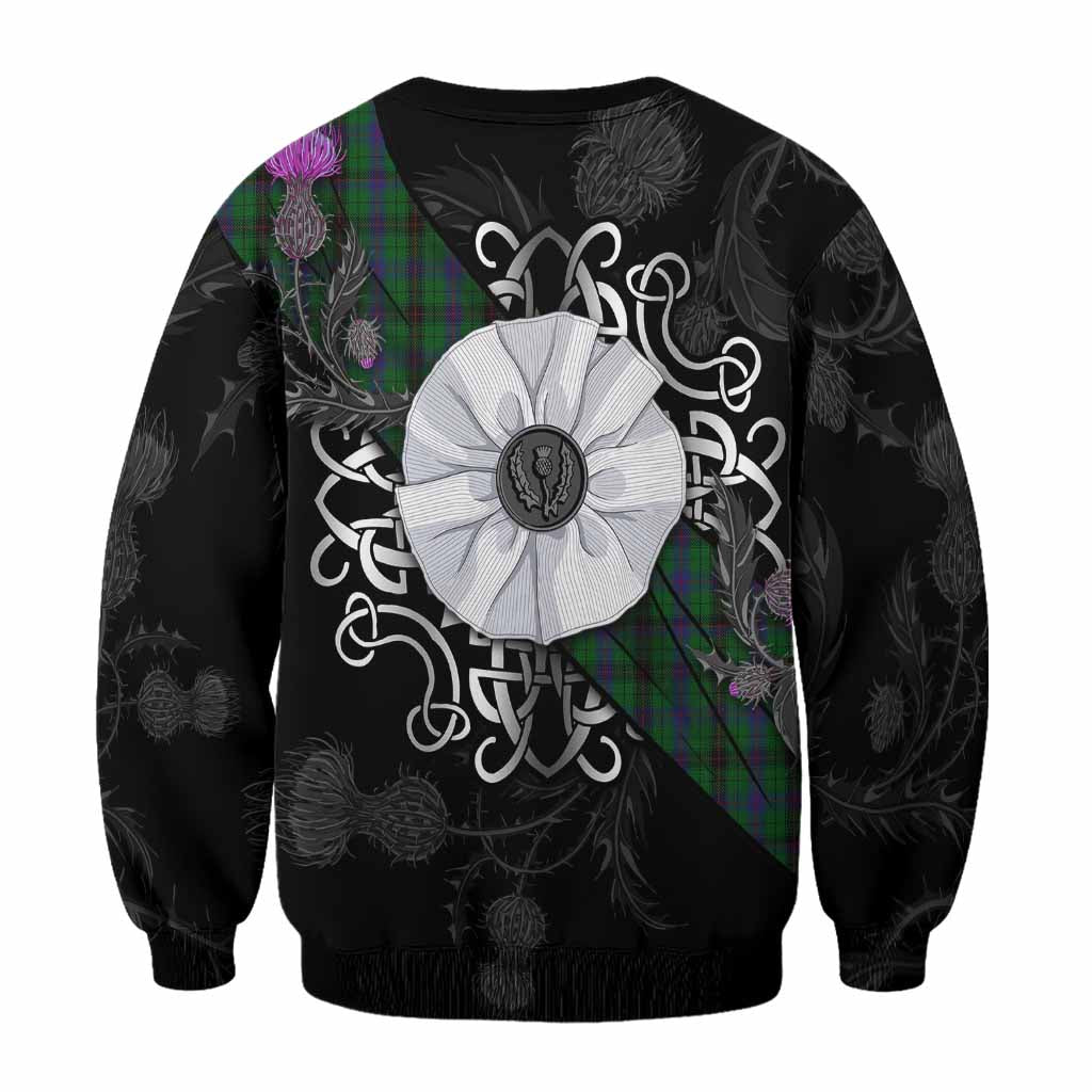 Davidson Tartan Sweatshirt Jacobite White Rose - Tartan Vibes Clothing