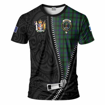 Davidson Tartan T-Shirt New Zealand Pattern Unique Zipper Stylized
