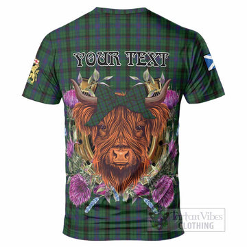 Davidson Tartan T-Shirt Scottish Thistle Heilan Coo
