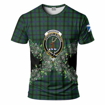 Davidson Tartan T-Shirt Thistle Scottish Spirit