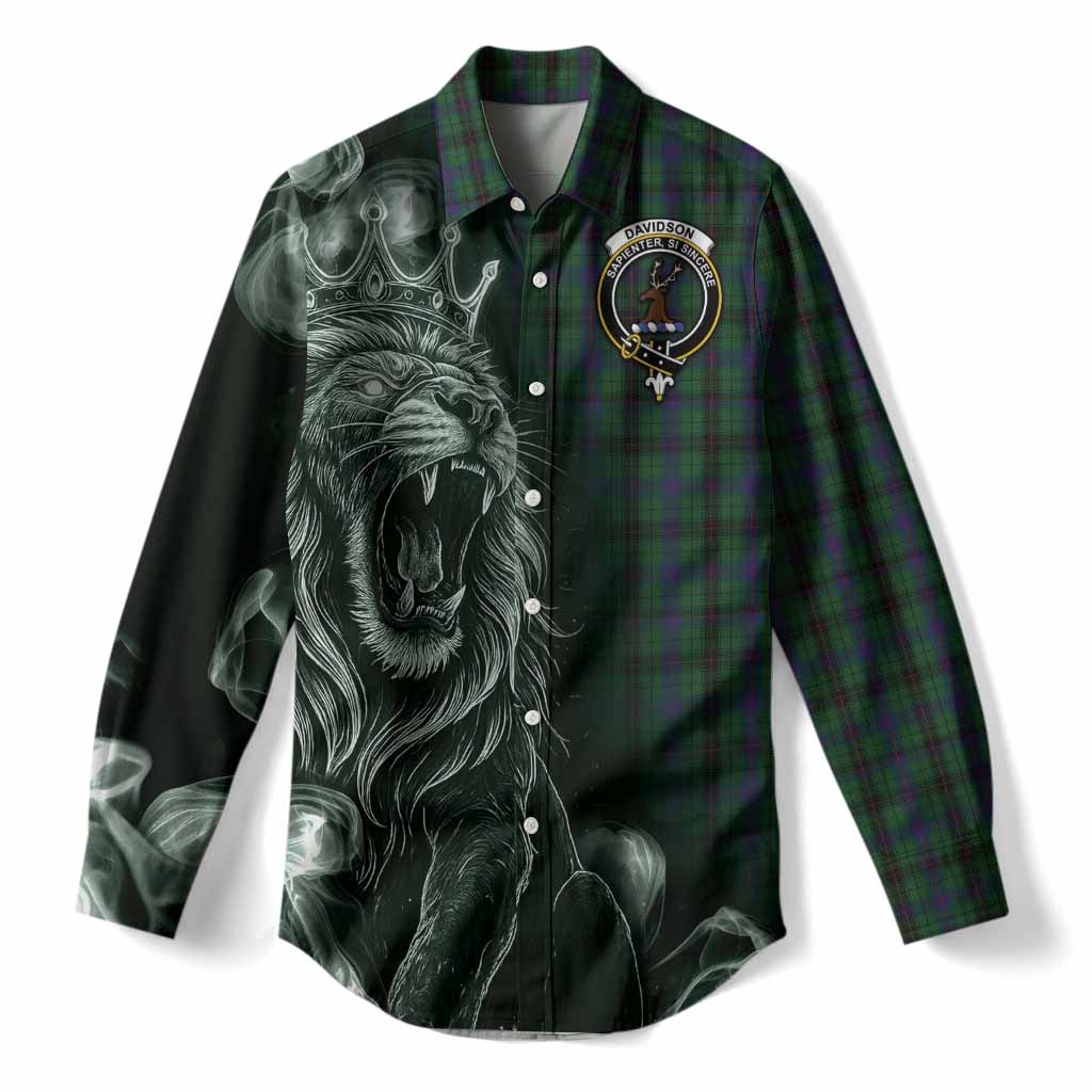 Davidson Tartan Women Casual Shirt Roaring Lion Heritage