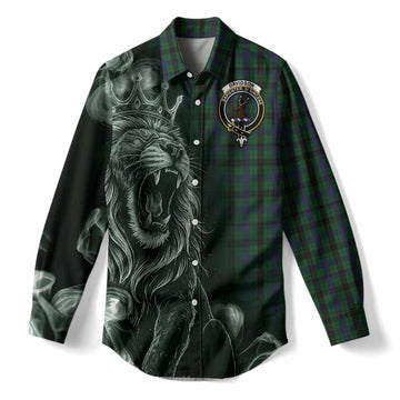 Davidson Tartan Women Casual Shirt Roaring Lion Heritage