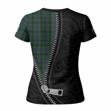 Davidson Tartan Women T shirt New Zealand Pattern Unique Zipper Stylized