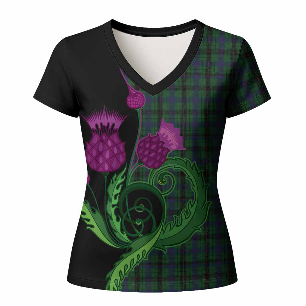 Davidson Tartan Women T shirt Traditional Scottish Thistle