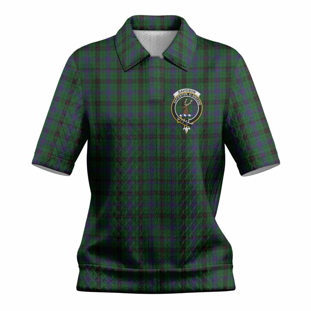 Davidson Tartan Women’s Polo Sweater Top with Family Crest