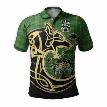 Davis Irish Tartan Polo Shirt with Coat of Arms Celtic Wolf Style Kid - Tartan Vibes Clothing
