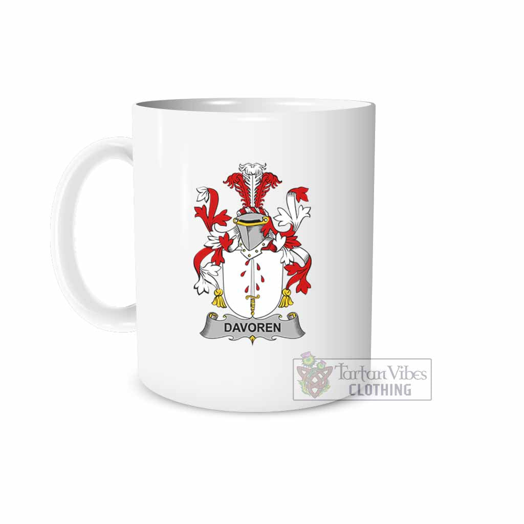 Tartan Vibes Clothing Davoren Irish Clan Coat of Arms Ceramic Mug