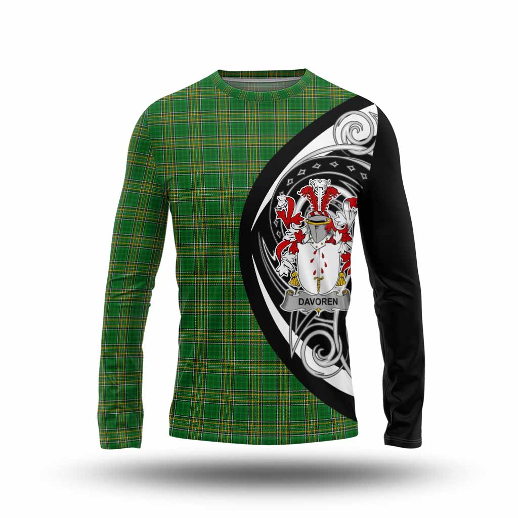 Tartan Vibes Clothing Davoren Irish Clan Long Sleeve T-Shirt Celtic Circle Style