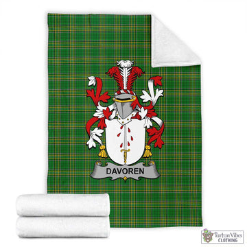 Davoren Irish Clan Tartan Blanket with Coat of Arms