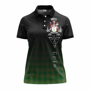 Davoren Irish Clan Women's Polo Shirt with Coat of Arms Erin Go Bragh Celtic Inspired Women - Tartan Vibes Clothing