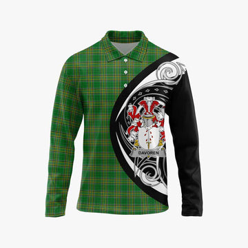 Davoren Irish Clan Long Sleeve Polo Shirt Celtic Circle Style