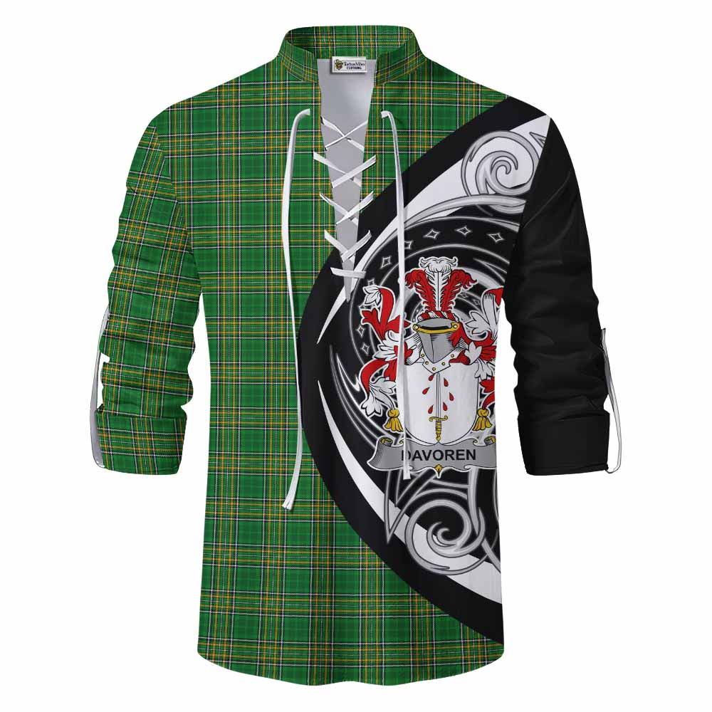 Tartan Vibes Clothing Davoren Irish Clan Ghillie Kilt Shirt Celtic Circle Style