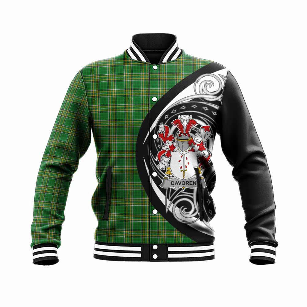 Tartan Vibes Clothing Davoren Irish Clan Baseball Jacket Celtic Circle Style