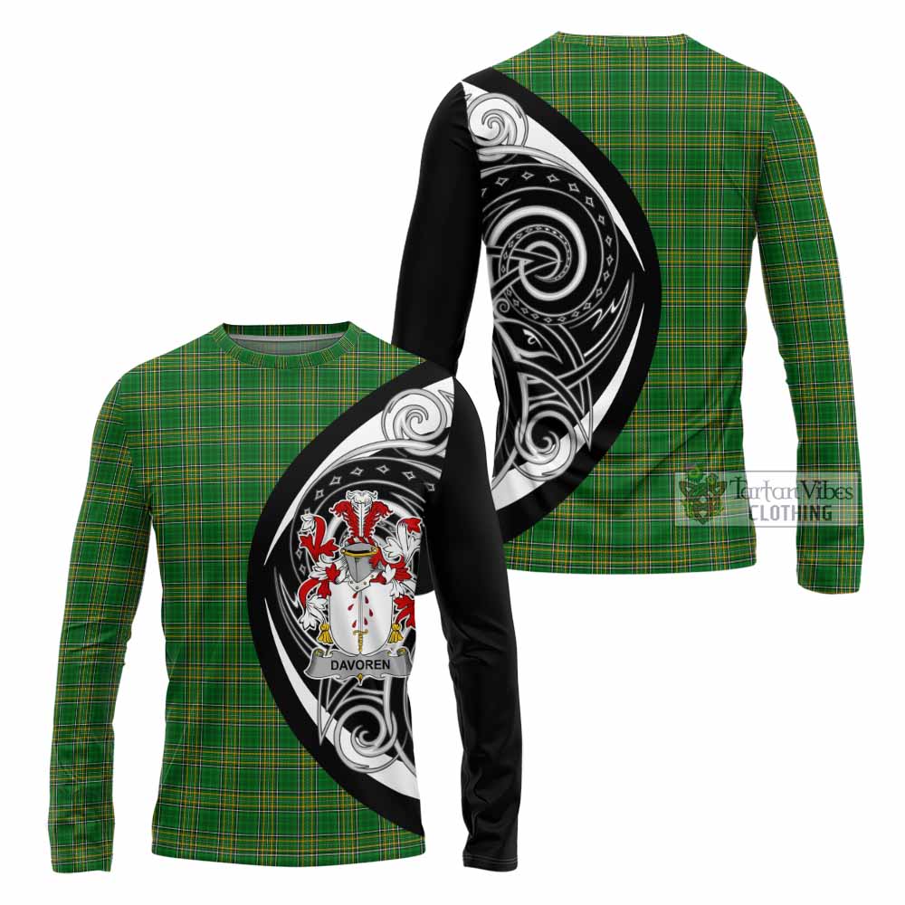 Tartan Vibes Clothing Davoren Irish Clan Long Sleeve T-Shirt Celtic Circle Style