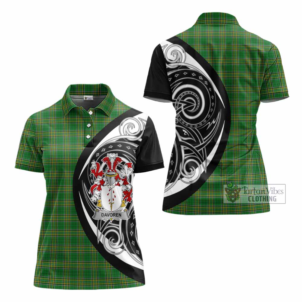 Davoren Irish Clan Women's Polo Shirt Celtic Circle Style - Tartan Vibes Clothing