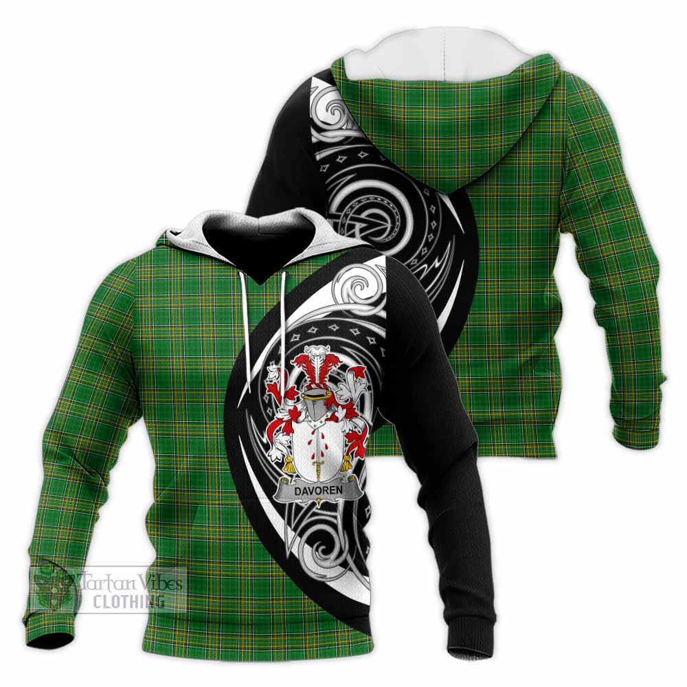 Tartan Vibes Clothing Davoren Irish Clan Knitted Hoodie Celtic Circle Style
