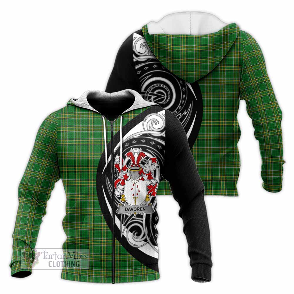 Tartan Vibes Clothing Davoren Irish Clan Knitted Hoodie Celtic Circle Style