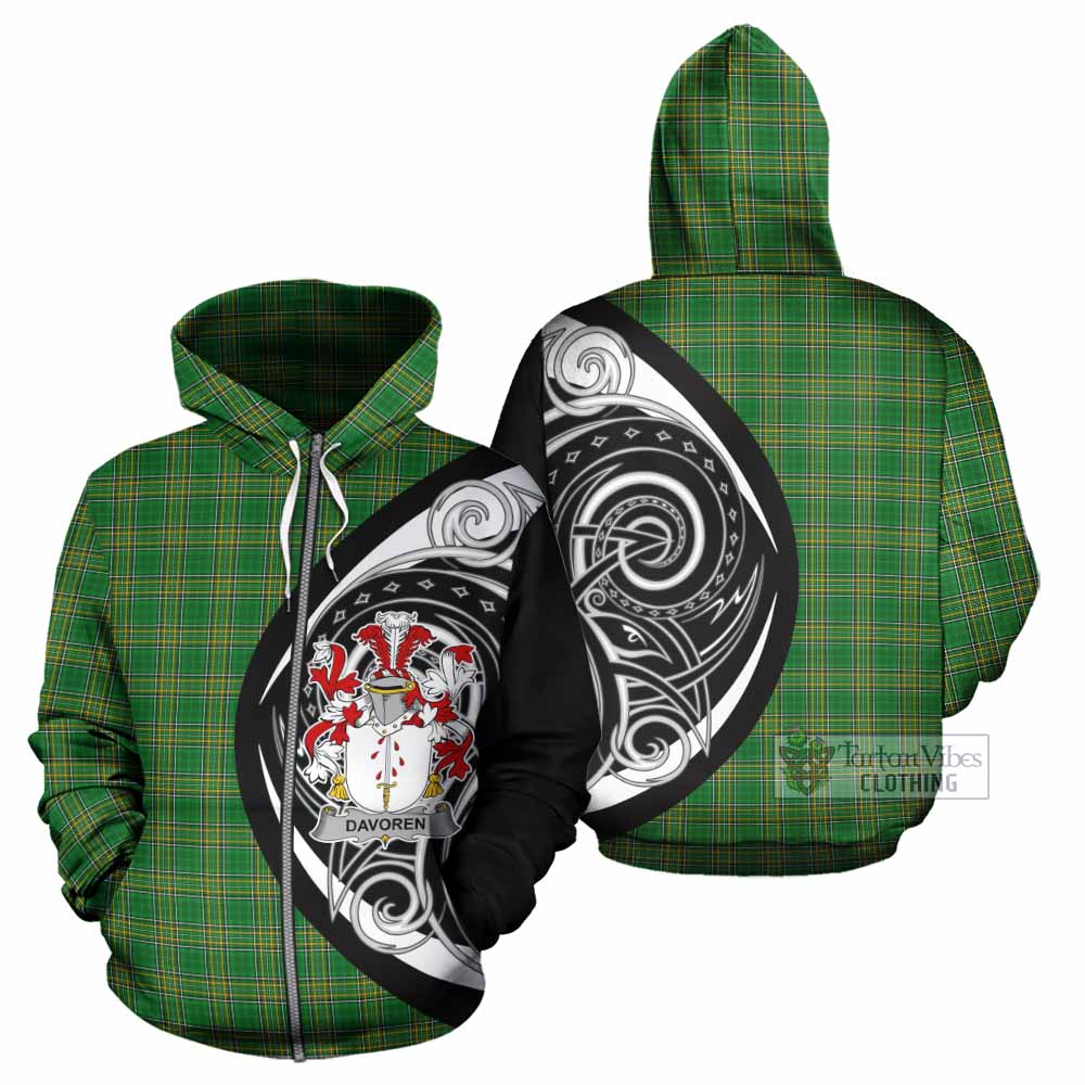 Tartan Vibes Clothing Davoren Irish Clan Hoodie Celtic Circle Style