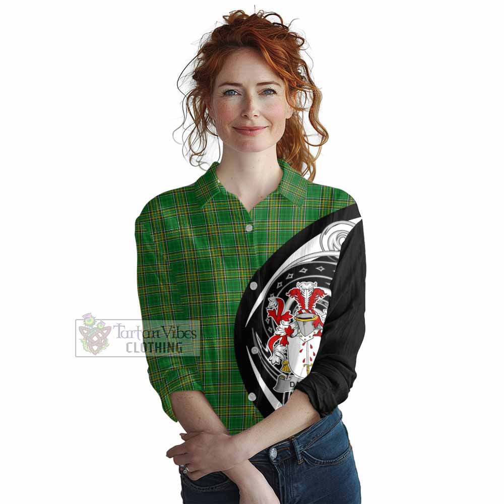 Tartan Vibes Clothing Davoren Irish Clan Women's Casual Shirt Celtic Circle Style