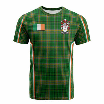 Davoren Irish Clan Coat of Arm Tartan Cotton T-shirt Flag Style