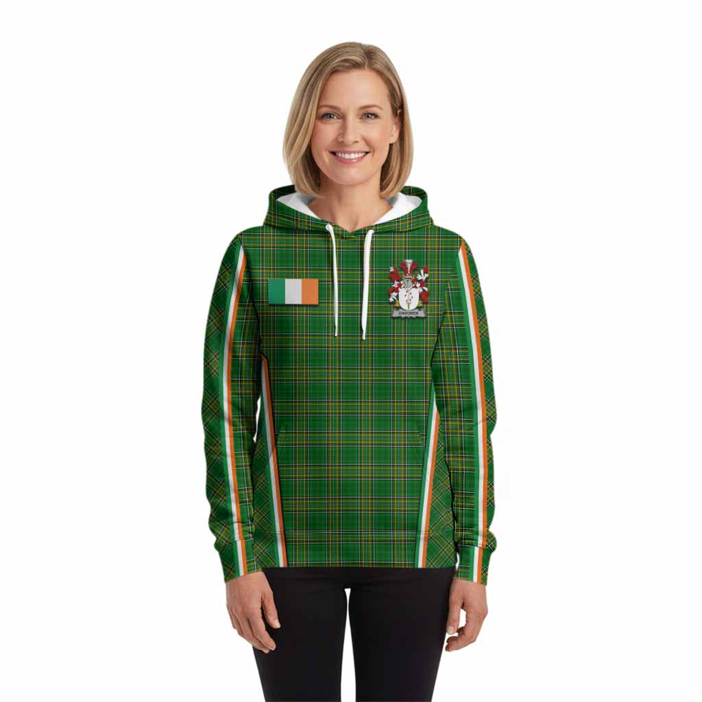 Davoren Irish Clan Coat of Arm Tartan Hoodie Flag Style