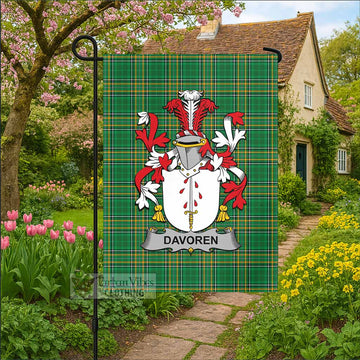 Davoren Irish Clan Tartan Garden Flag with Coat of Arms