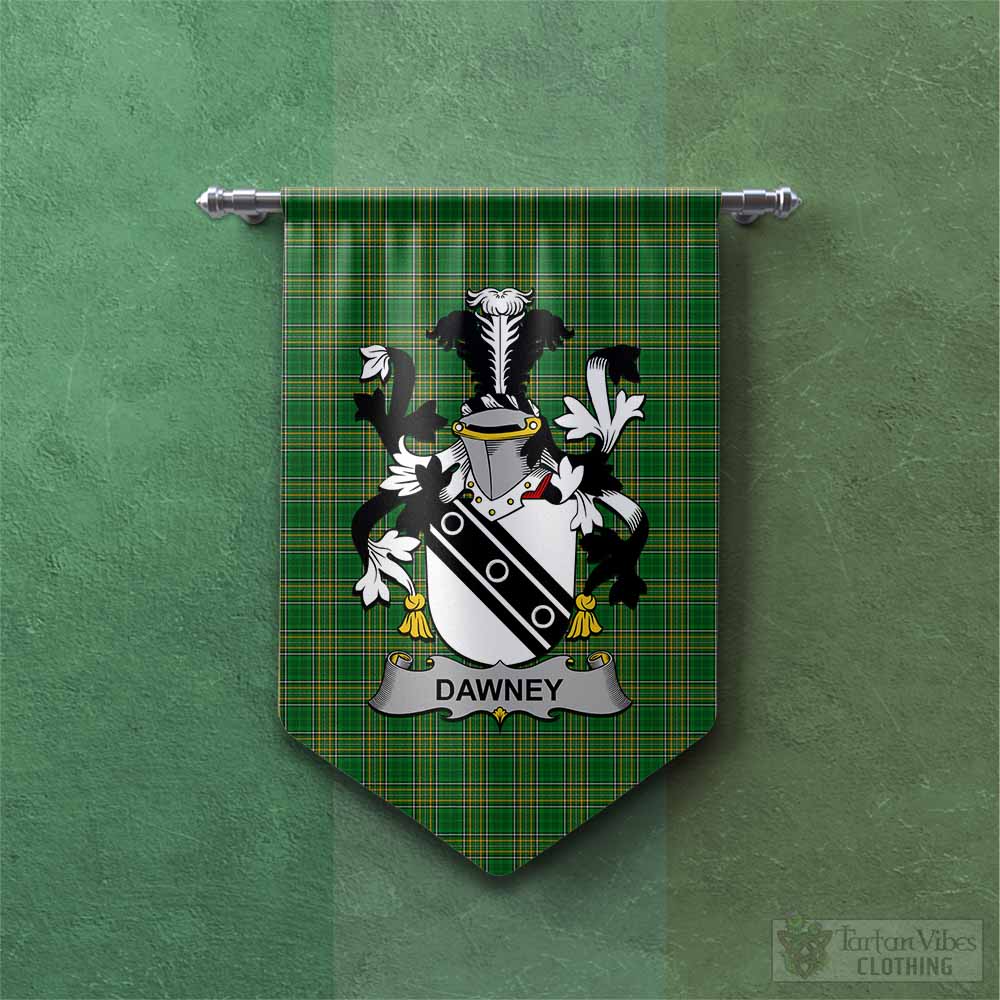 Dawney Irish Clan Tartan Gonfalon, Tartan Banner with Coat of Arms Chevron - Tartan Vibes Clothing