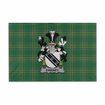 Dawney Irish Clan Tartan House Flag with Coat of Arms