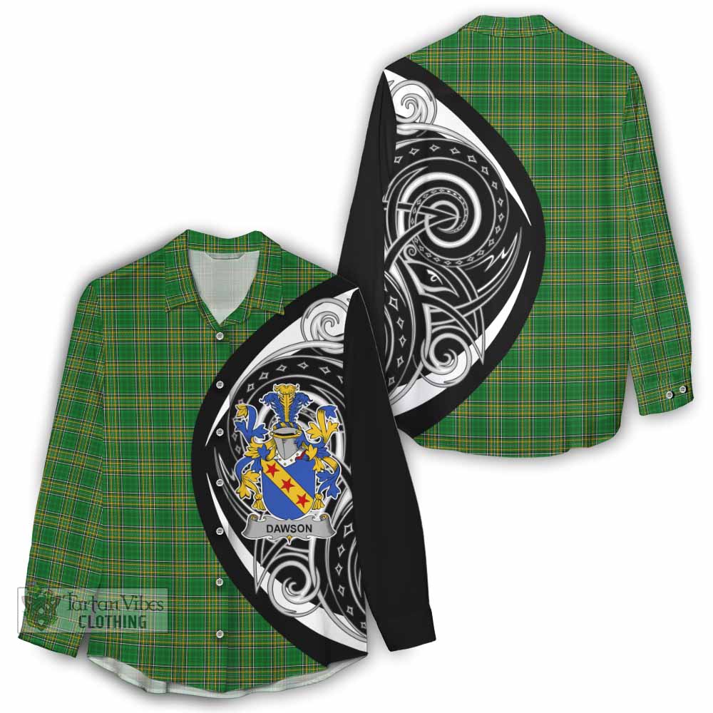 Tartan Vibes Clothing Dawson Irish Clan Women's Casual Shirt Celtic Circle Style