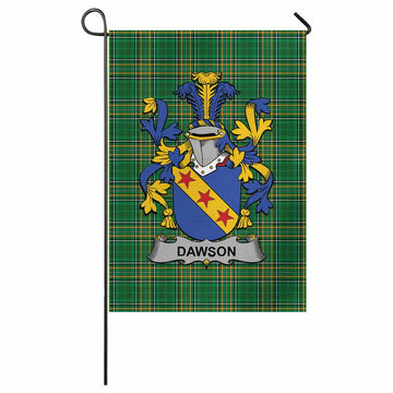 Dawson Irish Clan Tartan Garden Flag with Coat of Arms