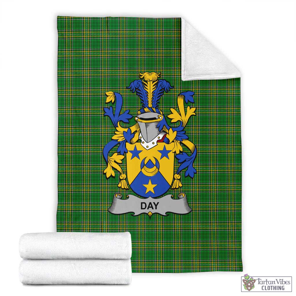 Day Irish Clan Tartan Blanket with Coat of Arms X-Large 59 x 79 inches 150 x 200 cm - Tartan Vibes Clothing