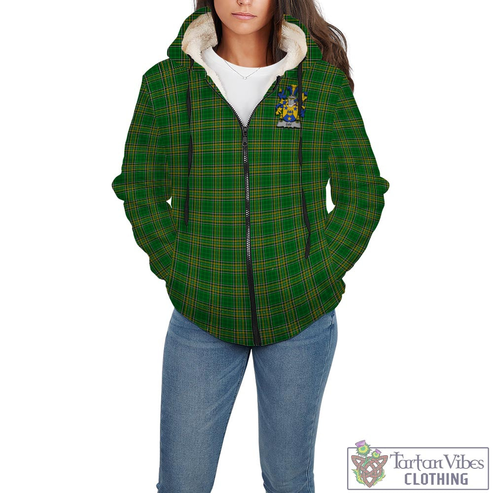 Tartan Vibes Clothing Day Ireland Clan Tartan Sherpa Hoodie with Coat of Arms
