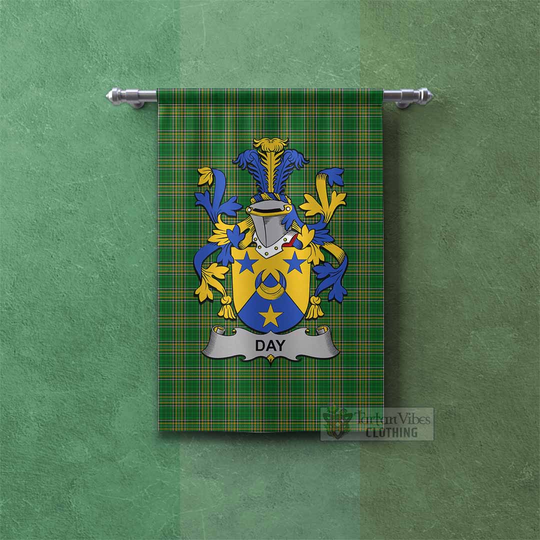 Tartan Vibes Clothing Day Irish Clan Tartan Gonfalon, Tartan Banner with Coat of Arms