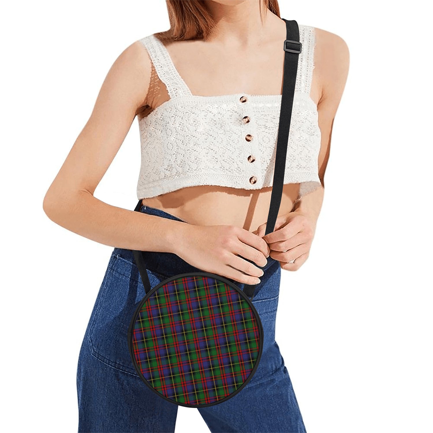 Deas Tartan Round Satchel Bags One Size 9*9*2.7 inch - Tartan Vibes Clothing