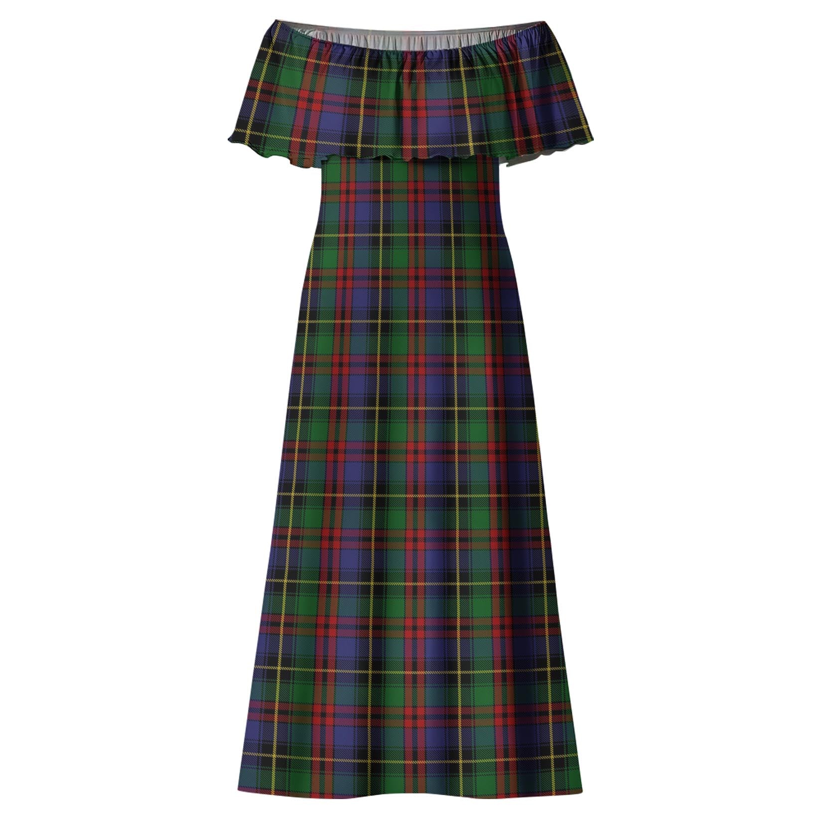 Deas Tartan Off Shoulder Long Dress - Tartan Vibes Clothing