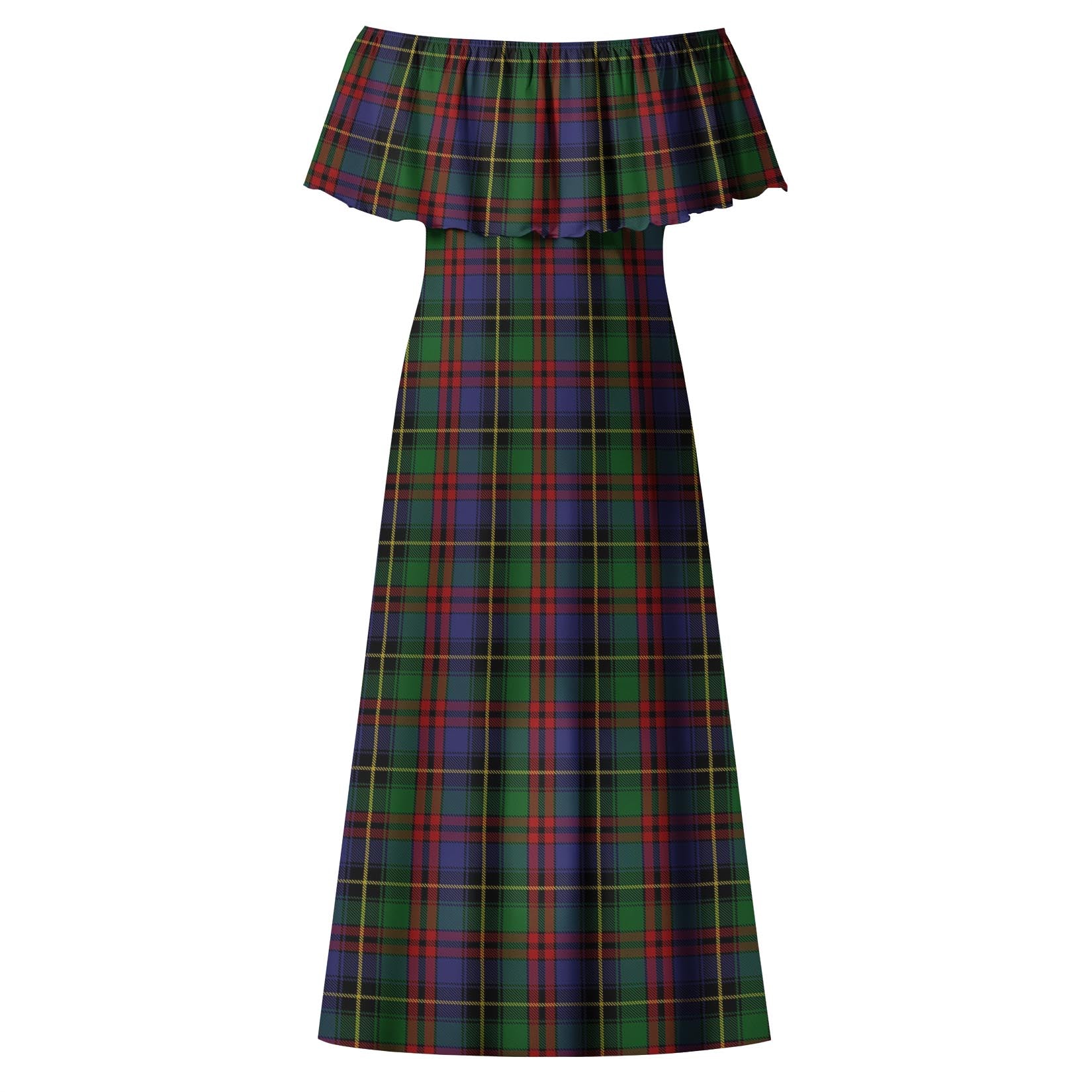 Deas Tartan Off Shoulder Long Dress - Tartan Vibes Clothing