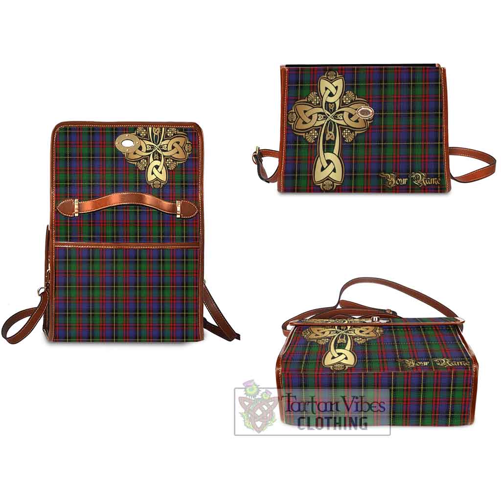 Tartan Vibes Clothing Deas Tartan Waterproof Canvas Bag Golden Thistle Celtic Cross Style