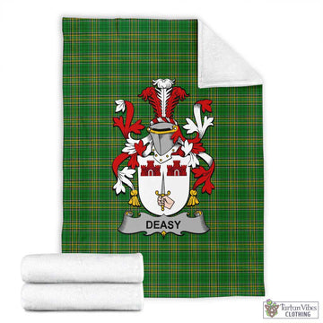 Tartan Vibes Clothing Deasy Irish Clan Tartan Blanket with Coat of Arms