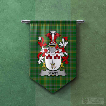 Deasy Irish Clan Tartan Gonfalon, Tartan Banner with Coat of Arms