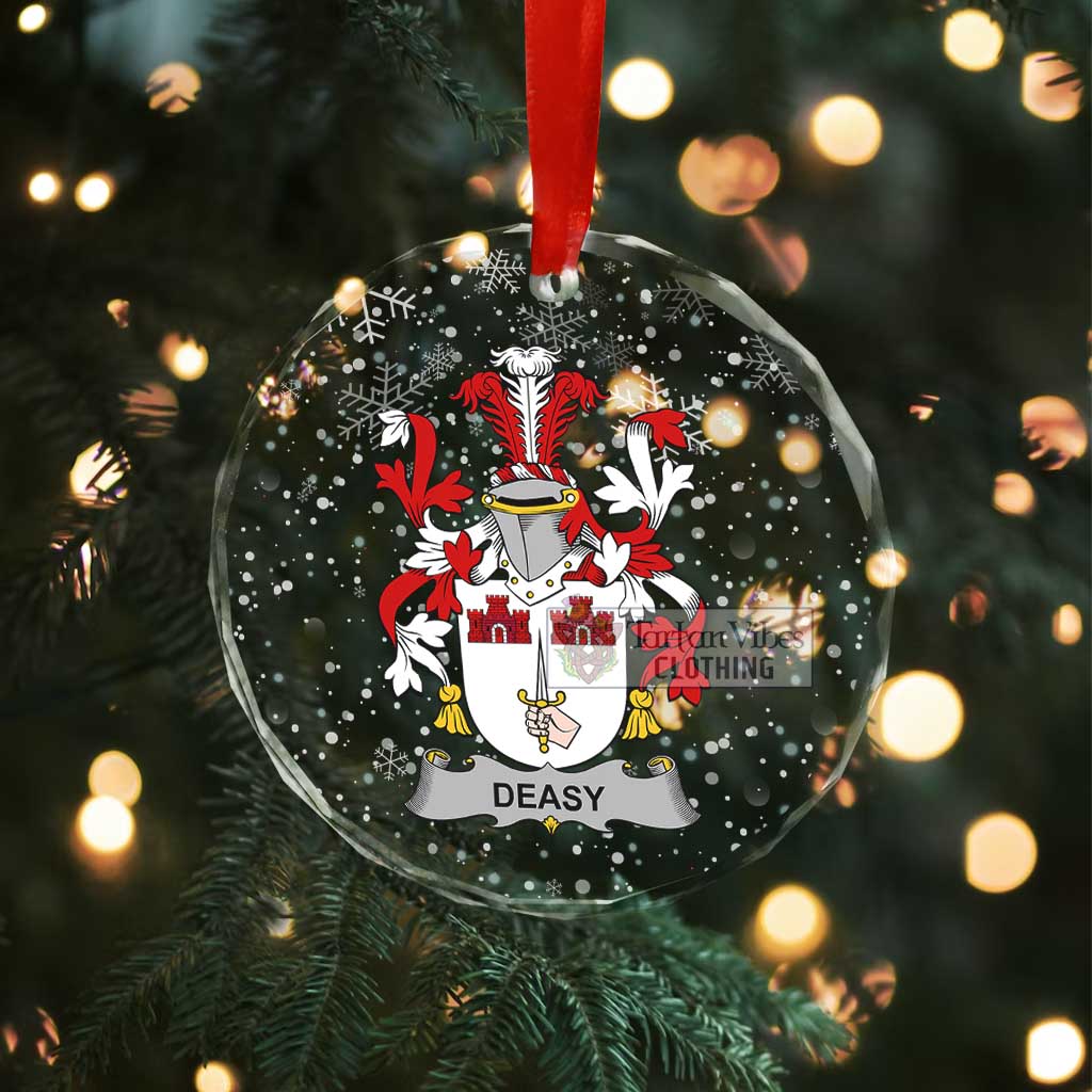 Deasy Irish Clan Christmas Glass Ornament with Coat of Arms - 2D-tartanvibesclothing