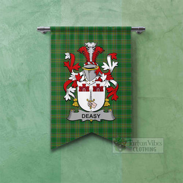 Deasy Irish Clan Tartan Gonfalon, Tartan Banner with Coat of Arms