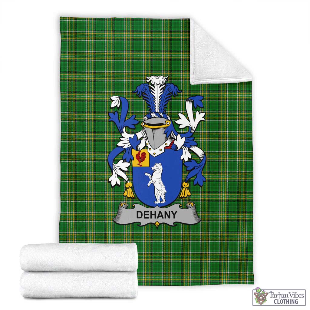 Dehany Irish Clan Tartan Blanket with Coat of Arms X-Large 59 x 79 inches 150 x 200 cm - Tartan Vibes Clothing