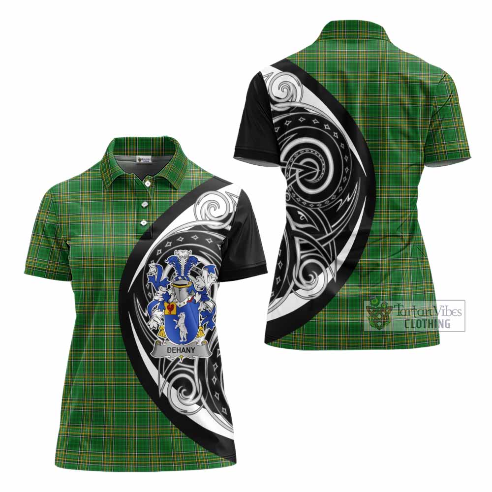 Dehany Irish Clan Women's Polo Shirt Celtic Circle Style - Tartan Vibes Clothing