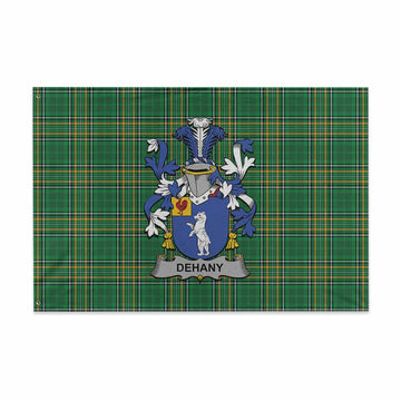 Dehany Irish Clan Tartan House Flag with Coat of Arms