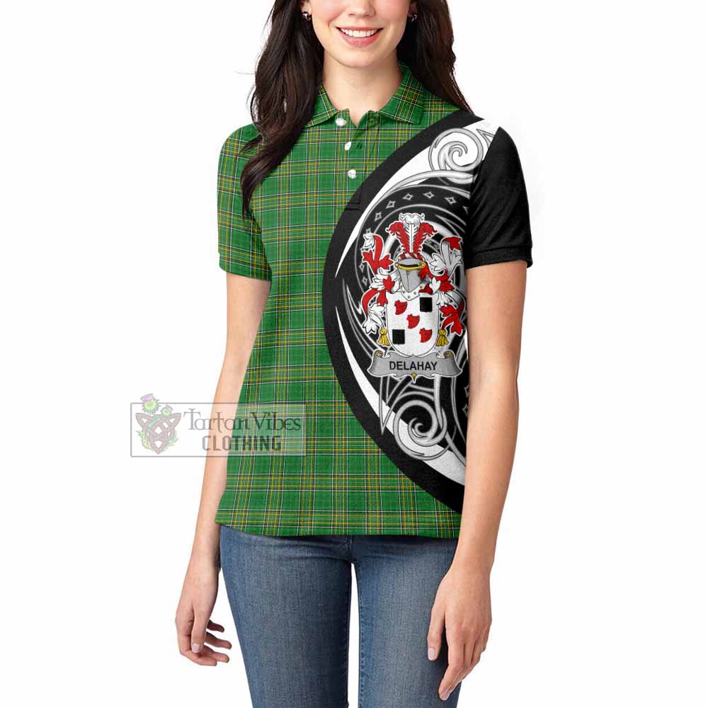 Tartan Vibes Clothing Delahay Irish Clan Women's Polo Shirt Celtic Circle Style